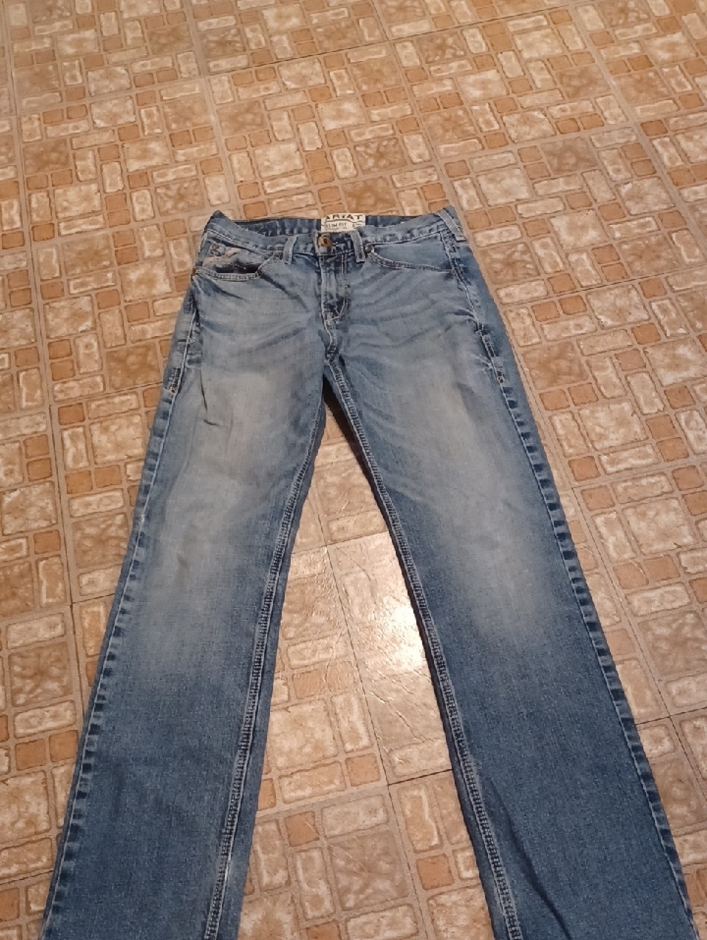 Ariat Light Blue Slim Fit Straight-Leg Jeans Size 29x34
